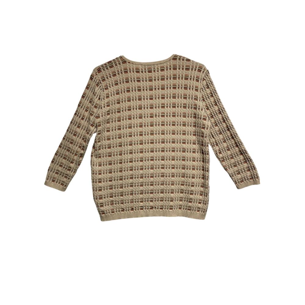 Alfred Dunner Women's Striped 3/4 Sleeve Crew Neck Sweater Size XL - Picture 4 of 9